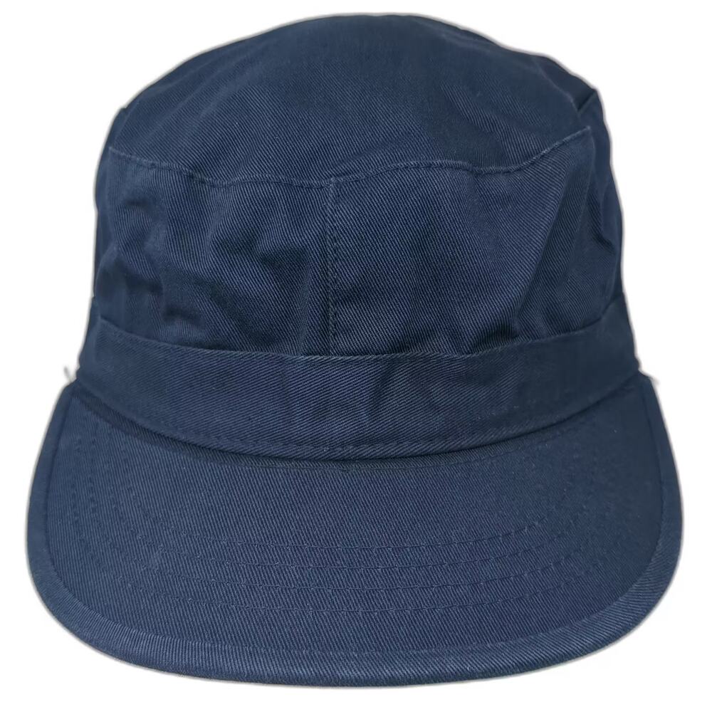 Ethos Army Cap Blue Hat Size L Cotton Cadet Military Flat Top Fitted Style